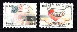 Brazilie 2000 Mi Nr 3099 + 3100 Orgaandonoren + Orgaantransplantatie - Oblitérés
