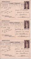 FRANCE - ENTIER POSTAL A TYPES SPECIAUX N° 9 MONTFAUCON CARTES 2-3-4 OBL USED COTE 37 EUR - Collections & Lots: Stationery & PAP