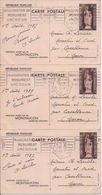 FRANCE - ENTIER POSTAL A TYPES SPECIAUX N° 9 MONTFAUCON CARTES 2-3-4 OBL USED COTE 37 EUR - Lots Et Collections : Entiers Et PAP