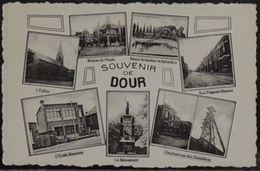 Dour Souvenir Multi-Vues (Charbonnages Des Chevalières, Ecole Moyenne, Belvédère, L'Eglise, Rue Fulgence Masson..) - Dour