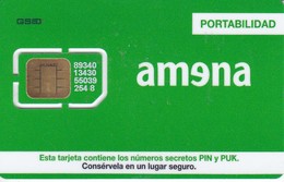 TARJETA GSM - SIM DE AMENA  PORTABILIDAD (NUEVA-MINT) MUY RARA - Amena - Retevision