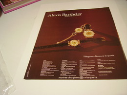 PUBLICITE AFFICHE MONTRE ALEXIS BARTHELAY 1979 - Autres & Non Classés