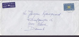 Iceland LOFTLEIDIS Par Avion Label REYKJAVIK 1963? Cover ODENSE Denmark 7.00 Kr. Europa CEPT Stamp - Lettres & Documents