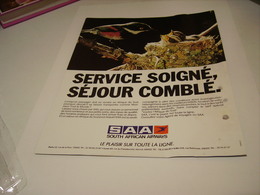 ANCIENNE PUBLICITE SERVICE SOIGNE  SOUTH AFRICAN AIRWAYS 1987 - Publicités