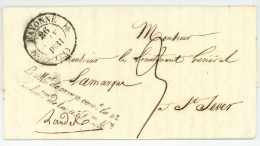 Bayonne 1831 Franchise MARECHAL DE CAMP 11e Division Militaire Saint Sever Daumon Lamarque General - Sellos De La Armada (antes De 1900)