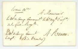 Rouen 1820 Marechal De Camp Garde Royale Contreseing Service Militaire - Armeestempel (vor 1900)