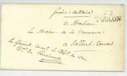 Franchise 1816 TOULON General Commandant Du VAR Sollies-Toucas PERREIMOND (1766-1844) - Sellos De La Armada (antes De 1900)