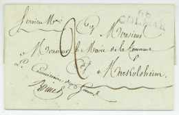 1817 COLMAR Contreseing Commissaire Des Guerres Marckolsheim SERVICE DES TROUPES ALLIEES - Sellos De La Armada (antes De 1900)