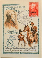 CP. Philatélique ALGERIE 1954 - Journée Nationale Du Timbre - Affr. N° 308 Y & T - Oran Daté Le 20.3.1954 -TBE - FDC