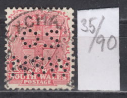 35K90 / 1 D. - O.S.&NSW- , Perfin Perfores Perforiert Gezahnt Perforati  , Australia New South Wales - Perfin