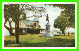 FREDERICTON, NEW BRUNSWICK - BURNS MONUMENT - TRAVEL IN 1936 - PUB. BY VALENTINE-BLACK CO LTD - - Fredericton