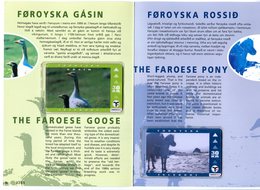 Faroe Island Cards In Folder, Animals ,Goose And Pony , OD23 , OD24 - Faroe Islands