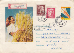 71994- WHEAT, AGRICULTURE, REGISTERED COVER STATIONERY, 1962, ROMANIA - Agriculture