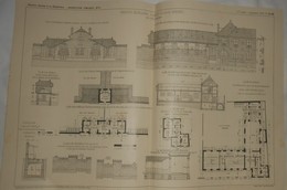 Plan D'un Groupe Scolaire à Saint-Cloud Dans La Seine. M. Piat, Architecte. 1909 - Public Works