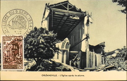 CP. Philatélique ALGERIE 1954 - Séïsme Du 9 Septembre - Affr. 319 Y & T - Orléansville Daté Le 5.12.1954 -TBE - FDC