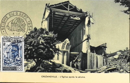 CP. Philatélique ALGERIE 1954 - Séïsme Du 9 Septembre - Affr. 320 Y & T - Orléansville Daté Le 5.12.1954 -TBE - FDC