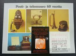 Finland FINNTEC 87 Expo 1987 ATM Musical Instruments Phone Antique (Frama Label Maxicard) - Cartas & Documentos