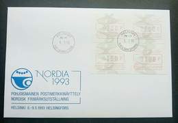 Finland NORDIA 1993 ATM (Frama Label Stamp FDC) - Brieven En Documenten