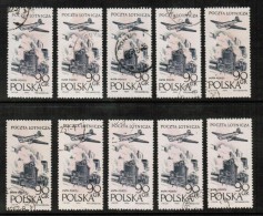 POLAND  Scott # C 41 USED WHOLESALE LOT OF 10 (WH-143) - Vrac (max 999 Timbres)