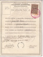 2465   LUBIANA  CO-CI   DOMOVNICA - Deutsche Bes.: Lubiana