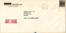 Hong Kong Cover Sent Air Mail To Denmark 31-8-1985 Single Franked - Storia Postale