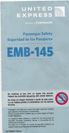 CONSIGNES DE SECURITE / SAFETY CARD  *EMB-145  United Express - Safety Cards