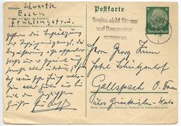 Germany 1942 6pf. Hindenburg Postal Card, Essen Slogan Postmark - Cartoline