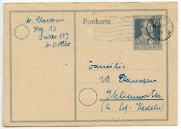 Germany 1947 12pf Stephan Postal Card, Hamburg To Ihlienworth - Postwaardestukken