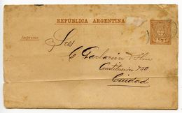Argentina 19th C. Used ½c. Seal Wrapper - Entiers Postaux