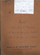 DINARD 1931 ACTE DE VENTE D UNE PARCELLE DE TERRAIN AUX VILLAS DE LA MER DUFRESNE À MARIA À M JURUS  27 PAGES : - Manuscrits