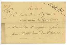1829 Lettre Militaire PAR ORDONNANCE Tres Presse Messageries Royales Paris - Bolli Militari (ante 1900)
