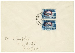 RB 1204 - Super 1947 Rhodes Cover With 2 X Silver Overprints - Greece Aegean Dodecanese - Dodécanèse