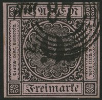 BADEN 4b O, 1851, 9 Kr. Schwarz Auf Rötlichkarmin, Nummernstempel 87, Allseits Breitrandig, Pracht - Otros & Sin Clasificación