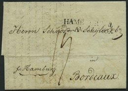 HAMBURG-VORPHILA 1809, HAMBOURG. 4., L2 Auf Brief Von Altona Nach Bordeaux, Handschriftlich Fr. Hamburg, Feinst - Altri & Non Classificati