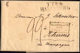 HAMBURG - THURN UND TAXISCHES O.P.A. 1823, TT.R.4. HAMBOURG, L2 Auf Brief Von Altona Nach Rheims, R3 ALLEMAGNE/PAR/FORBA - Sonstige & Ohne Zuordnung