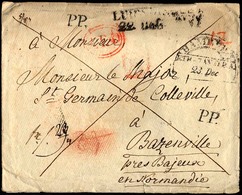 HAMBURG - THURN UND TAXISCHES O.P.A. 1829, HAMBURG F.TH.U.TAX.O.P.A., Segmentstempel Auf Briefumschlag Nach Bazenville/N - Autres & Non Classés