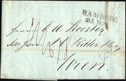 HAMBURG 1846, HAMBURG, L2 Auf Brief Nach Wien, Registraturbug, Pracht - Prefilatelia