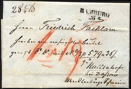 HAMBURG VORPHILA 1847, HAMBURG, L2 Auf Begleitbrief Für Einen Beutel Nach Kaltenhof Bei Dassau, Pracht - Prephilately