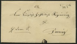 PREUSSEN CZERSK, L2 Auf Brief (1848) Nach Danzig, Pracht - Precursores