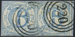 THURN Und TAXIS 43IA Paar BrfStk, 1865, 6 Kr. Hellblau, Type IA, Im Waagerechten Paar, Dreiringstempel 220, Prachtbriefs - Andere & Zonder Classificatie