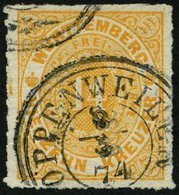 WÜRTTEMBERG 41a O, OPPENWEILER, K3 Auf 14 Kr. Gelborange, Pracht - Altri & Non Classificati