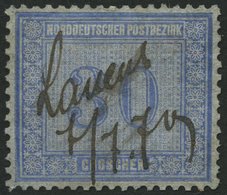 NDP 26~ , 1869, 30 Gr. Graublau, Handschriftlich Lauenb., Pracht, Mi. 170.- - Other & Unclassified