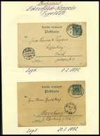 BAHNPOST Eckernförde-Kappeln (Zug 5 Und 7 (2x)), 1892-1933, 6 Karten, Dazu 2 Eilfrachtbriefe Für Geräucherte Seefische,  - Maschinenstempel (EMA)