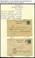 BAHNPOST Hamburg-Rostock (Zug 34 (3x),40,2231 Und 2233 (3x)), 1891-1994, 8 Belege, Dazu Alte Ansichtskarte Vom Bahnhof R - Máquinas Franqueo (EMA)