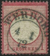 Dt. Reich 4 O, 1872, 1 Gr. Rotkarmin Mit Zentrischem K2 WERDOHL 4.1.72 (sehr Frühe Verwendung), Pracht - Oblitérés