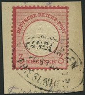 Dt. Reich 9 BrfStk, 1872, 3 Kr. Karmin, Postablagestempel DINGLINGEN/FRIESENHEIM, Prachtbriefstück, Fotobefund Brügger - Usados