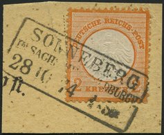 Dt. Reich 15 BrfStk, 1872, 2 Kr. Orange, R3 SONNEBERG In SACHS:MEININ. HILDBURGH., Prachtbriefstück, Mi. (250.-) - Usados