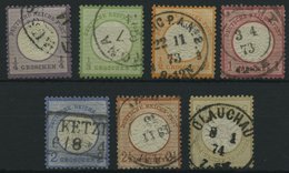 Dt. Reich 16-22 O, 1872, 1/4 - 5 Gr. Große Brustschilde, 7 Prachtwerte, Mi. 319.- - Used Stamps