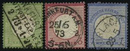 Dt. Reich 23,25/6 O, 1872, 1, 3 Und 7 Kr. Große Brustschilde, 2 Prachtwerte, Mi. 144.- - Gebraucht
