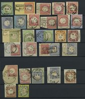 Dt. Reich BrfStk , Brustschilde: 27 Briefstücke Mit Verschiedenen Klaren Zentrischen Abstempelungen, Fast Nur Pracht- Un - Used Stamps